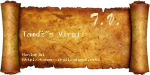 Tamás Virgil névjegykártya
